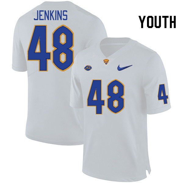 Youth #48 Lorenzo Jenkins Pitt Panthers College Football Jerseys Stitched Sale-White